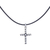 Sterling silver pendant necklace, 'Beacon Cross' - Artisan Crafted Thai Sterling Silver Cross Necklace with CZ (image 2e) thumbail