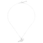 Sterling silver pendant necklace, 'Curling Feathers' - Curl Pattern Sterling Silver Bird Pendant Necklace