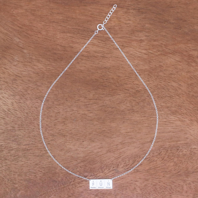 Sterling silver pendant necklace, 'Formula for Fun' - Artisan Crafted Thai Sterling Silver Pendant Necklace