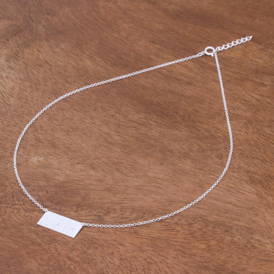 Sterling silver pendant necklace, 'Formula for Fun' - Artisan Crafted Thai Sterling Silver Pendant Necklace