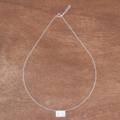 Halskette mit Anhänger aus Sterlingsilber - Thailändische Halskette mit Anhänger, handgefertigt aus Sterlingsilber