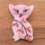 Ceramic brooch pin, 'Cat in a Garden' - Hand Painted Thai Pink Kitty Cat Brooch Pin