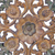Reliefplatte aus Teakholz - Grünes und braunes florales Teakholz-Reliefpaneel aus Thailand