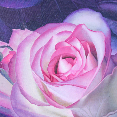 'Rose of Dream' - Cuadro firmado de cuatro rosas de Tailandia