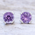 Amethyst stud earrings, 'Sparkling Gems' - Faceted Amethyst Stud Earrings from Thailand (image 2) thumbail
