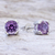 Amethyst stud earrings, 'Sparkling Gems' - Faceted Amethyst Stud Earrings from Thailand (image 2b) thumbail