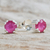 Ruby stud earrings, 'Sparkling Gems' - Faceted Ruby Stud Earrings from Thailand (image 2) thumbail