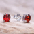 Garnet stud earrings, 'Fiery Marvel' - Faceted Garnet Stud Earrings from Thailand (image 2) thumbail