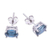 Blue topaz stud earrings, 'London Ovals' - Faceted Blue Topaz Stud Earrings from Thailand (image 2c) thumbail