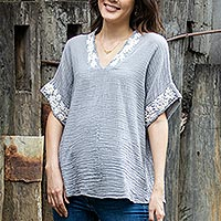Cotton blouse, Classic Bloom in Ash