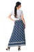 Rayon skirt, 'Fascinating Evening' - Floral Motif Rayon Skirt in Blue from Thailand (image 2c) thumbail