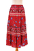 Rayon skirt, 'Poppy Garden' - Floral Rayon Skirt in Poppy Crafted in Thailand thumbail