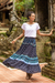 Rayon skirt, 'Tender Paisleys' - Indigo Paisley Motif Rayon Skirt Crafted in Thailand thumbail
