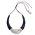 Agate beaded necklace, 'Mossy Mood' - Agate and Leather Beaded Necklace from Thailand thumbail