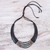Agate beaded necklace, 'Mossy Mood' - Agate and Leather Beaded Necklace from Thailand (image 2b) thumbail