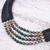 Agate beaded necklace, 'Mossy Mood' - Agate and Leather Beaded Necklace from Thailand (image 2d) thumbail