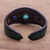 Multi-gemstone leather cuff bracelet, 'Orb Love in Green' - Multi-Gemstone Leather Cuff Bracelet in Green from Thailand (image 2d) thumbail