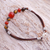 Carnelian and tiger's eye beaded leather bracelet, 'Fiery Earth' - Carnelian and Tiger's Eye Beaded Bracelet from Thailand