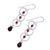 Garnet dangle earrings, 'Natural Orbits' - Natural Garnet and Sterling Silver Ring Dangle Earrings