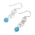 Quartz dangle earrings, 'Ring Mood' - Blue Quartz Dangle Earrings with Sterling Silver Rings