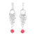 Jade dangle earrings, 'Ring Composition' - Pink Jade Dangle Earrings with Sterling Rings from Thailand