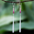 Turmalin-Ohrringe, 'Zeitgenössischer Tau in Rosa', baumelnd - Moderne rosa Turmalin Perlen Ohrringe aus Thailand baumeln