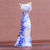 Gilded porcelain vase, 'Regal Cat' - Floral Gilded Porcelain Cat Vase from Thailand thumbail