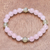 Rose quartz and prehnite beaded stretch bracelet, 'Forest Romance' - Rose Quartz and Prehnite Beaded Stretch Bracelet thumbail