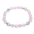 Rose quartz and prehnite beaded stretch bracelet, 'Forest Romance' - Rose Quartz and Prehnite Beaded Stretch Bracelet (image 2a) thumbail