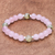 Rose quartz and prehnite beaded stretch bracelet, 'Forest Romance' - Rose Quartz and Prehnite Beaded Stretch Bracelet (image 2b) thumbail