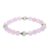 Rose quartz and prehnite beaded stretch bracelet, 'Forest Romance' - Rose Quartz and Prehnite Beaded Stretch Bracelet (image 2d) thumbail