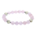 Rose quartz and prehnite beaded stretch bracelet, 'Forest Romance' - Rose Quartz and Prehnite Beaded Stretch Bracelet (image 2e) thumbail