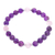 Amethyst and rose quartz beaded stretch bracelet, 'Lovely Contrast' - Amethyst and Rose Quartz Beaded Stretch Bracelet