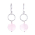 Rose quartz dangle earrings, 'Ring Shimmer' - Round Rose Quartz Dangle Earrings Crafted in Thailand (image 2a) thumbail