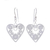 Sterling silver filigree dangle earrings, 'Heart Compositions' - Heart-Shaped Sterling Silver Filigree Dangle Earrings