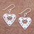 Sterling silver filigree dangle earrings, 'Heart Compositions' - Heart-Shaped Sterling Silver Filigree Dangle Earrings