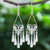 Sterling silver filigree chandelier earrings, 'Diamond Fountains' - Handmade Sterling Silver Filigree Chandelier Earrings
