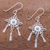 Filigrane Kronleuchter-Ohrringe aus Sterlingsilber - Sternförmige filigrane Ohrhänger aus Sterlingsilber