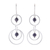 Onyx dangle earrings, 'Great Universe' - Circle Pattern Onyx Dangle Earrings from Thailand