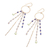 Gold plated multi-gemstone waterfall earrings, 'Luxurious Rain' - Gold Plated Multi-Gemstone Waterfall Earrings from Thailand (image 2c) thumbail