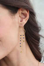 Gold plated multi-gemstone waterfall earrings, 'Luxurious Rain' - Gold Plated Multi-Gemstone Waterfall Earrings from Thailand