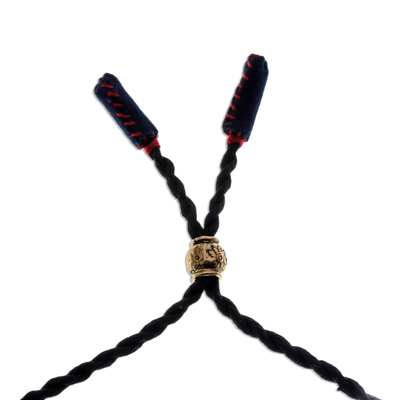 Halskette mit Anhänger aus Baumwolle - Halskette mit bedrucktem Baumwollanhänger, hergestellt in Thailand