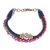 Cotton beaded strand bracelet, 'Beautiful Boho' - Glass and Cotton Beaded Strand Bracelet in Red from Thailand