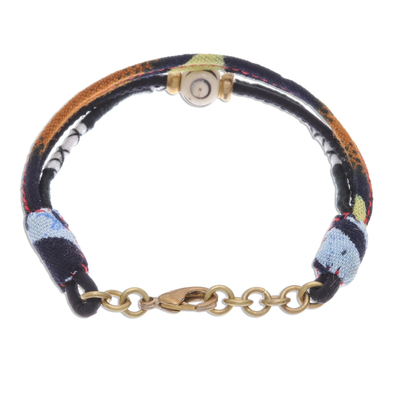 Cotton beaded strand bracelet, 'Boho Love' - Bohemian Cotton Beaded Strand Bracelet from Thailand