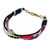 Cotton and bone strand bracelet, 'Boho Flame' - Colorful Cotton and Bone Strand Bracelet from Thailand