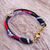 Cotton beaded strand bracelet, 'Boho Flame' - Colorful Cotton Beaded Strand Bracelet from Thailand