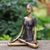 Brass sculpture, 'Half Lotus Pose' - Antiqued Brass Half Lotus Pose Brass Yoga Sculpture (image 2b) thumbail