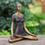 Brass sculpture, 'Half Lotus Pose' - Antiqued Brass Half Lotus Pose Brass Yoga Sculpture (image 2c) thumbail