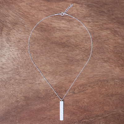 Collar colgante de plata esterlina - Collar con colgante de plata esterlina en braille con temática de fe
