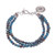 Jasper beaded charm bracelet, 'Tiny Globes' - Om Symbol Beaded Bracelet with Blue and Brown Jasper thumbail